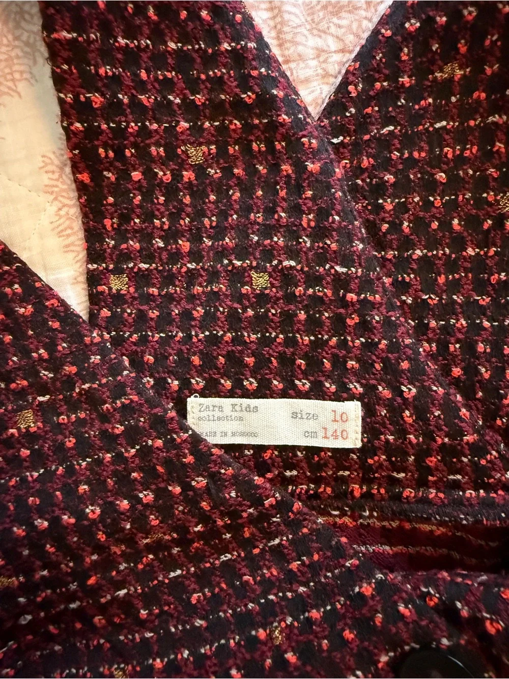 Tweed Pinafore Zara Jumper in Burgundy and Black